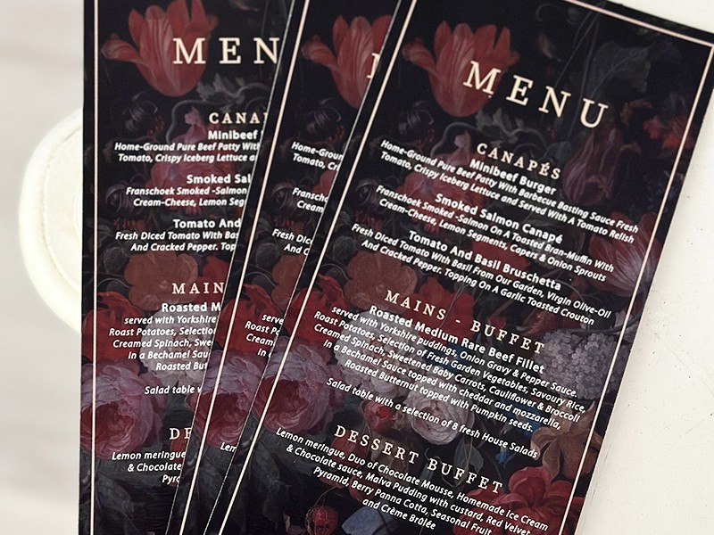 Monique and Julian menus