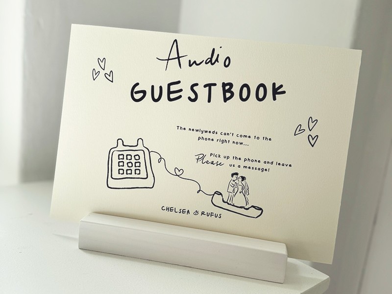 Chelsea and Rufus audio guest book sign