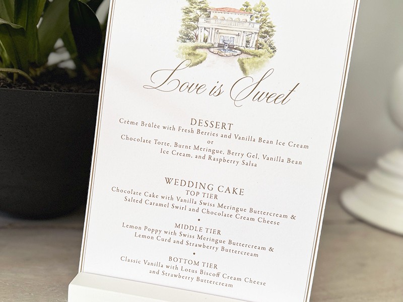 Daniella and Daniel dessert bar menu